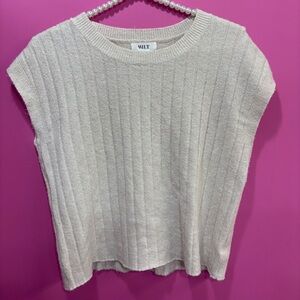 Wilt Ribbed Knit Popover Sweater Beige
